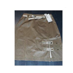NWT green  stretchy Belted Knee High skirt size 38 or 7